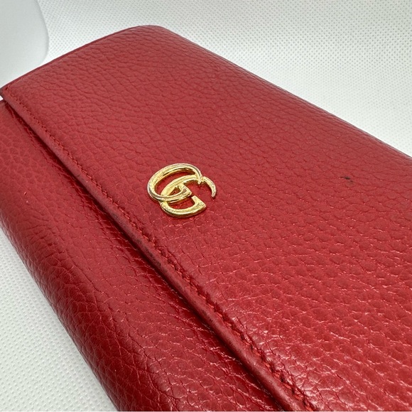 Gucci GG Marmont Continental long wallet in hibiscus on unbranded chain - Picture 2 of 16
